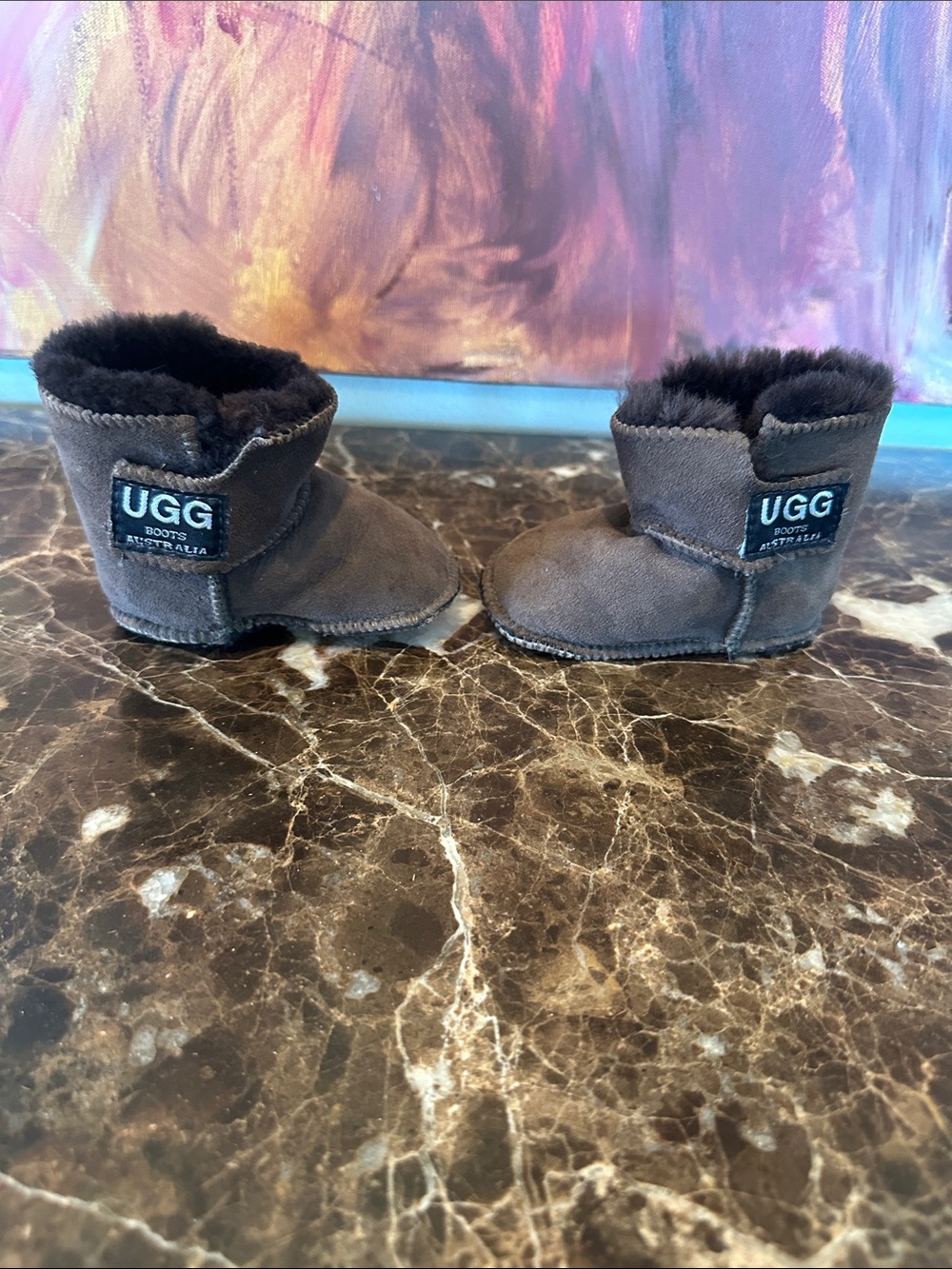 UGG Kids Mini Suede Booties - Brown